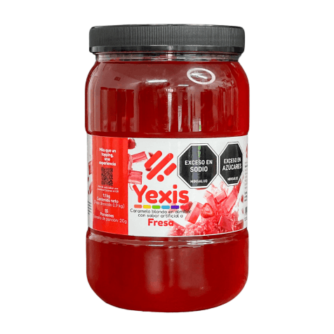 Tarro Yexis Fresa 1100g — jellys para bubble tea, fondo blanco